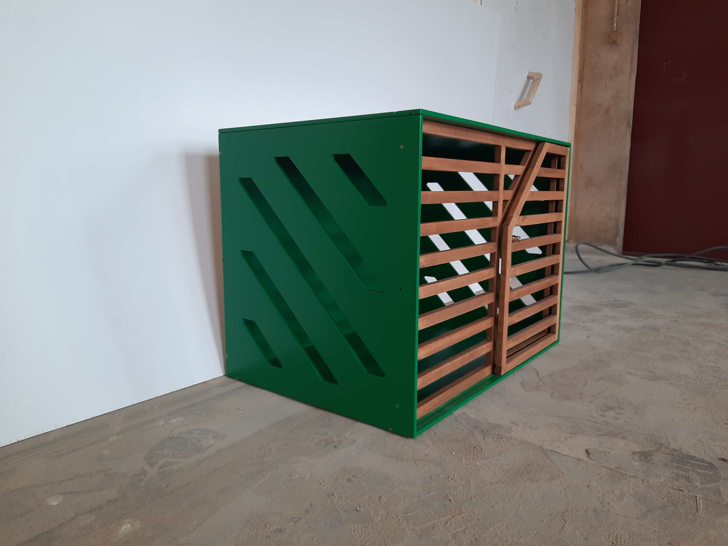 Turquoise Wood Dog House - Secure and Cozy Shelter for your Pet