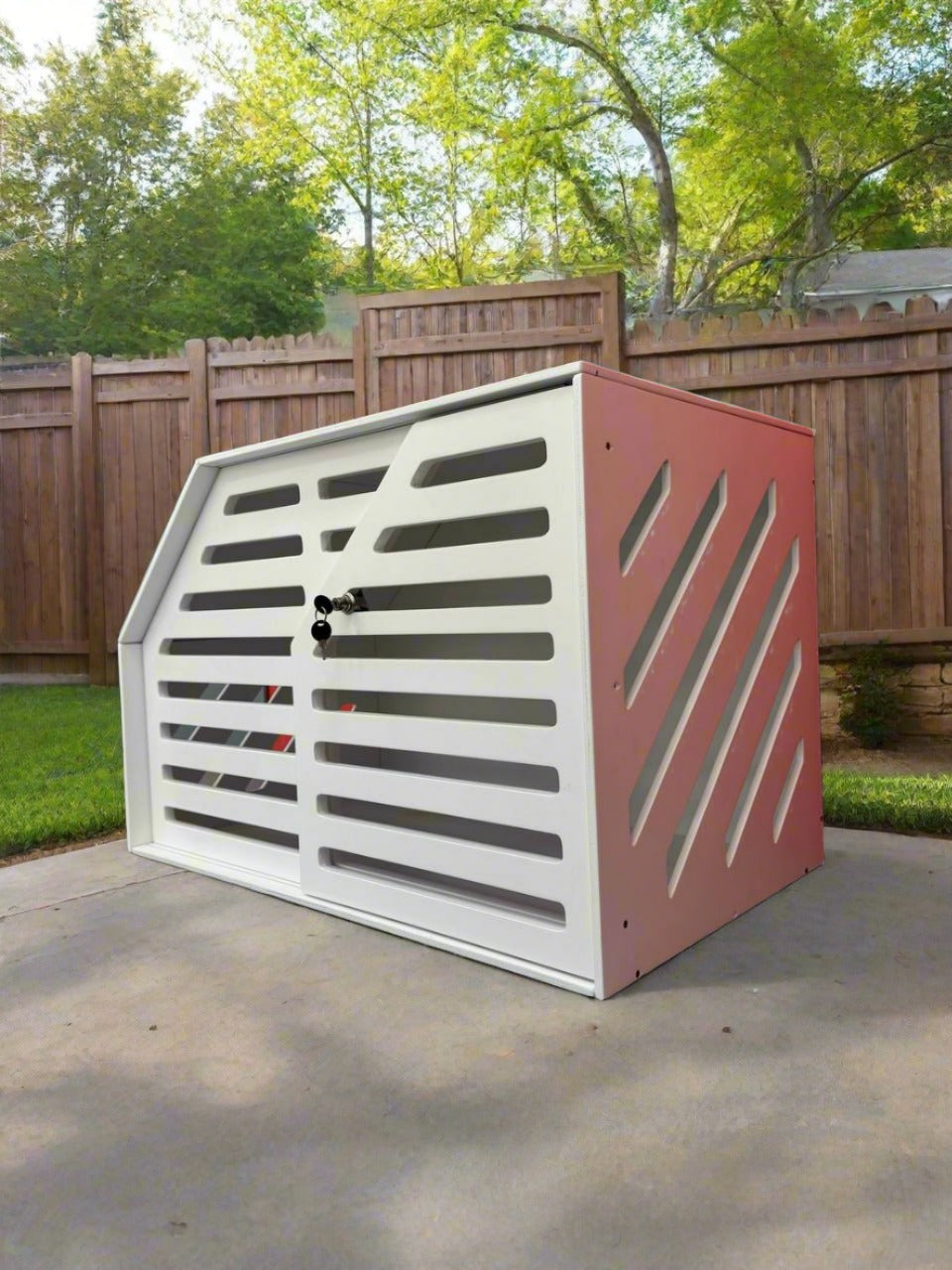 Blue + White Dog Crate Furniture - Elegant and Functional Pet Storage Solution