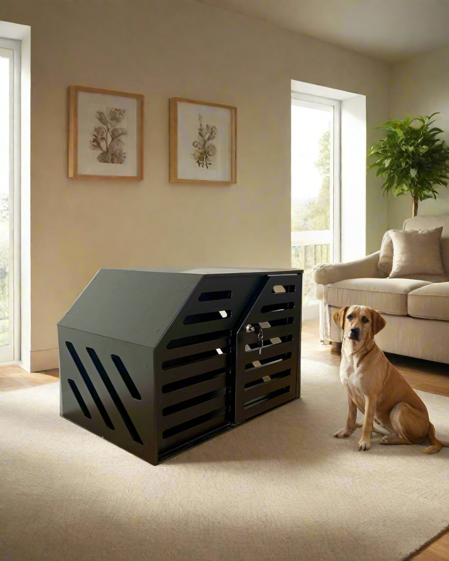 Black Modern Wooden Dog Crate - Unique Pet Furniture