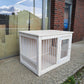 Durable Dog Crate for Strong Breeds - Natural Pine Wood and Metal Construction