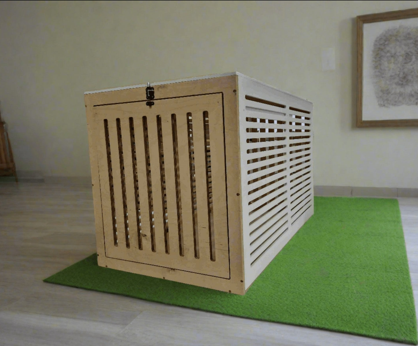 Luxurious and Functional: Fancy Dog Cage with Cozy Side Garage Door