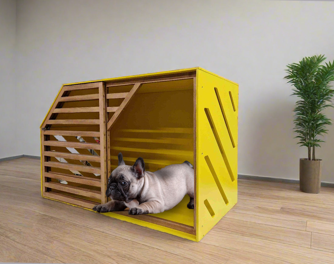 Vibrant Yellow Dog House - Cozy Home for Your Furry Friend