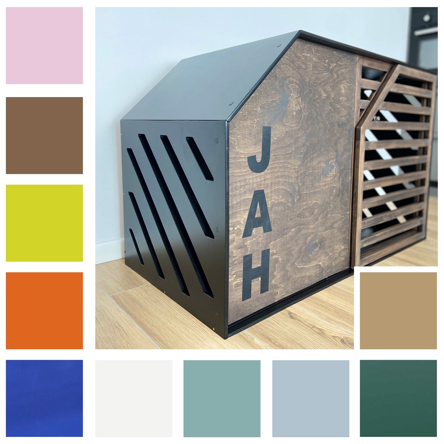 Handcrafted Personalized Dog Crate in Wooden Design