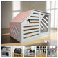 Blue + White Dog Crate Furniture - Elegant and Functional Pet Storage Solution