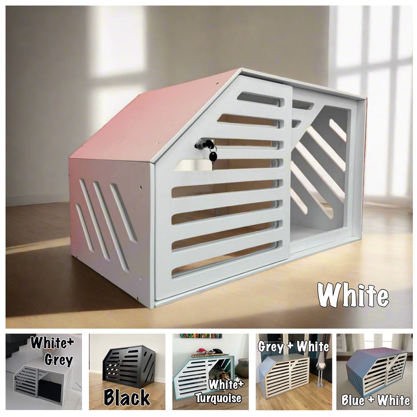 Black Modern Wooden Dog Crate - Unique Pet Furniture