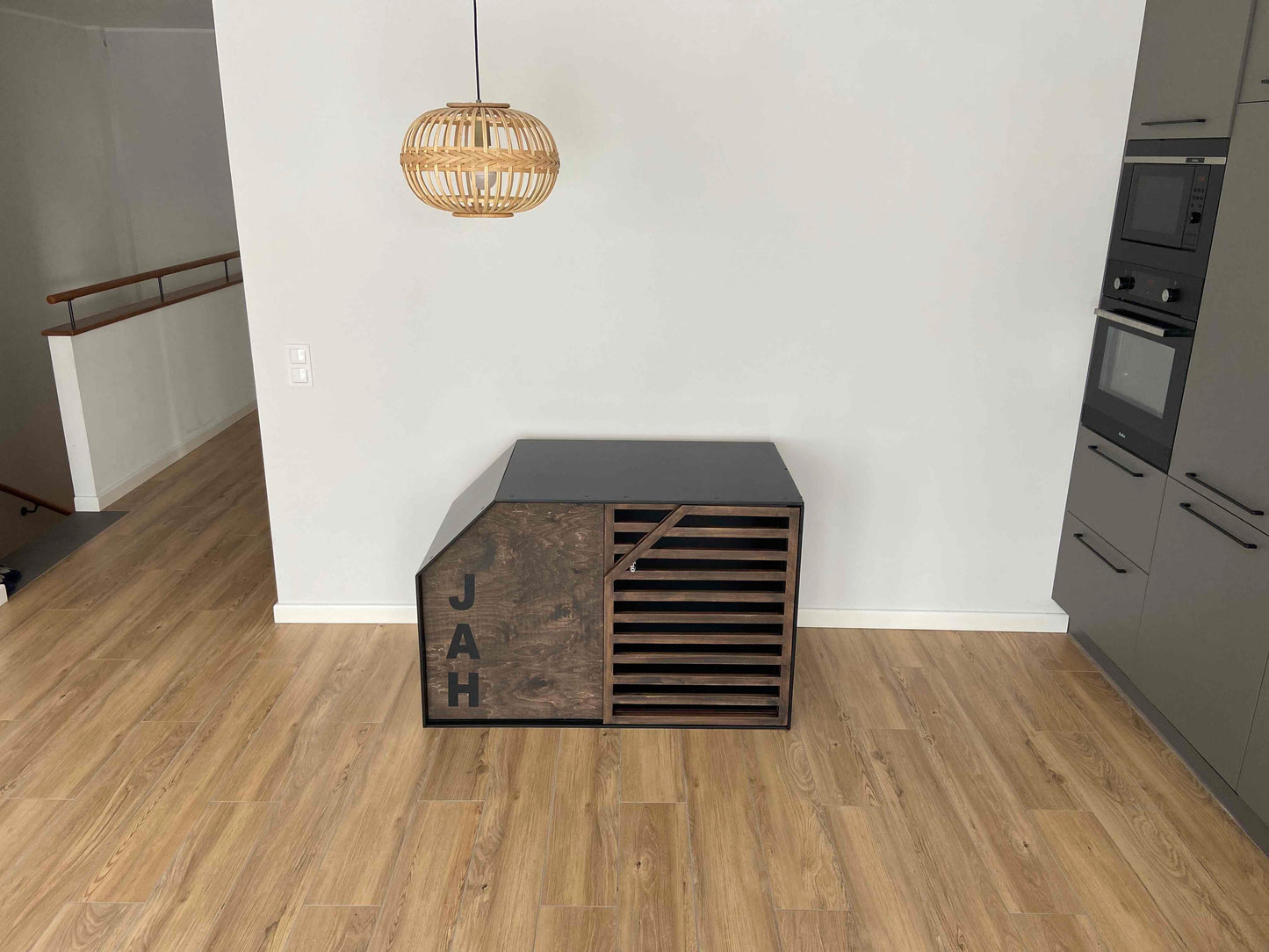 Handcrafted Personalized Dog Crate in Wooden Design