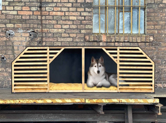 Durable Dual Dog Kennel - Unique Design for Two Pets in Black