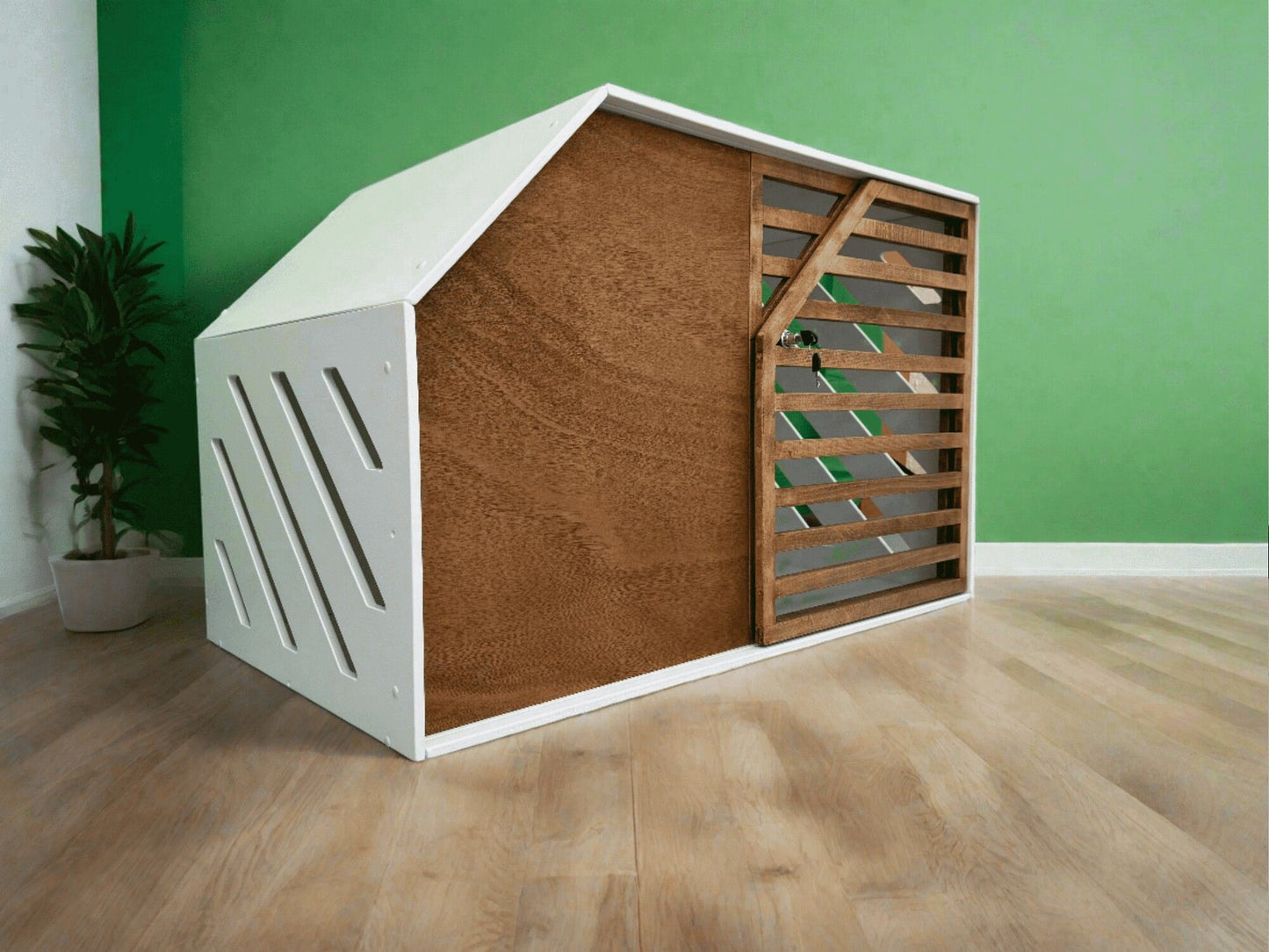 Handcrafted Personalized Dog Crate in Wooden Design