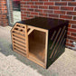 Custom Designed Indoor Outdoor Dog Crate natural+black