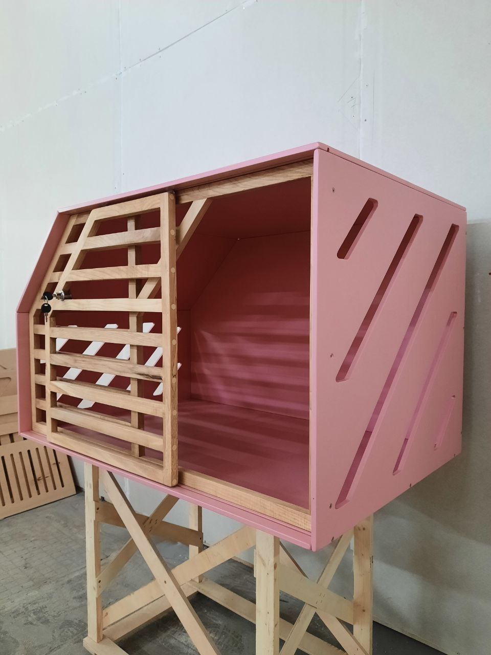 Handcrafted Pink Dog House for a Comfortable and Charming Pet Haven