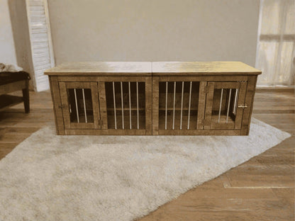 Awesome Two-Dog Crate - Stylish & Cozy Pet Furniture in Brown