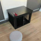 Stylish Black Pet Crate with Sliding Door - Amazingly Comfortable