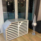 Contemporary Grey Dog Crate - Stylish Wooden Pet Home