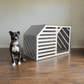 Contemporary Grey Dog Crate - Stylish Wooden Pet Home