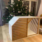 White Safe Haven for Dogs - Cozy Wooden Dog House