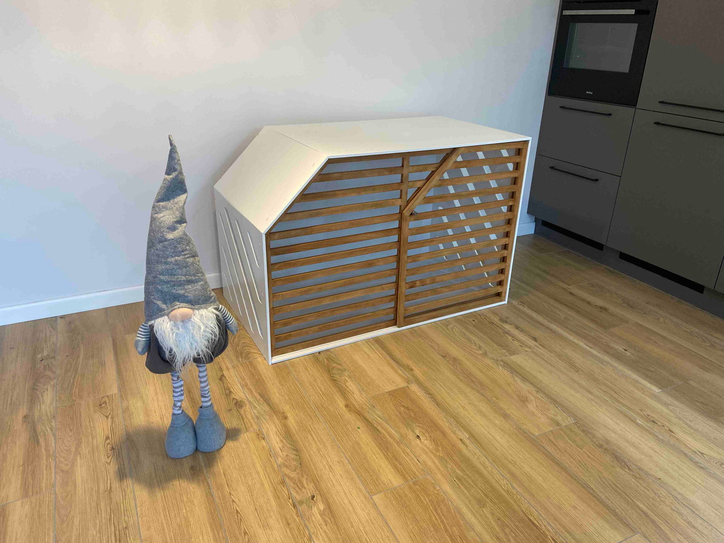 White Safe Haven for Dogs - Cozy Wooden Dog House