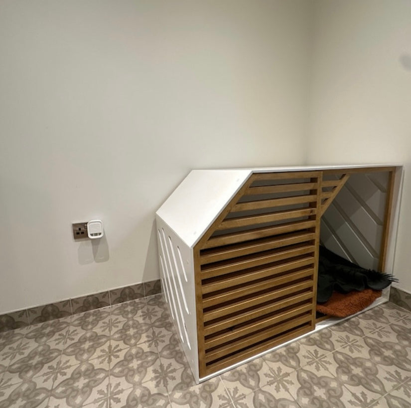 White Safe Haven for Dogs - Cozy Wooden Dog House