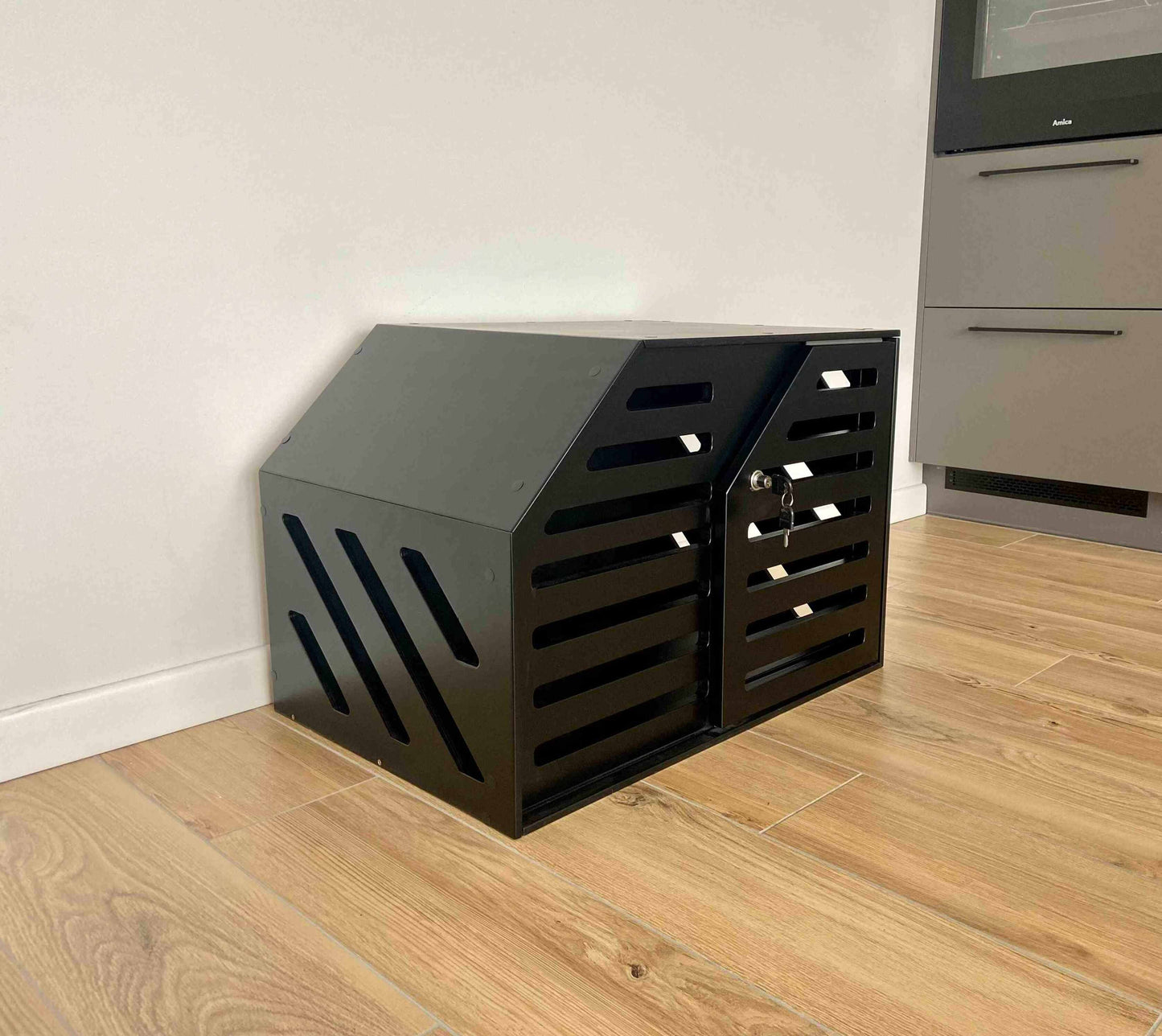 Black Modern Wooden Dog Crate - Unique Pet Furniture