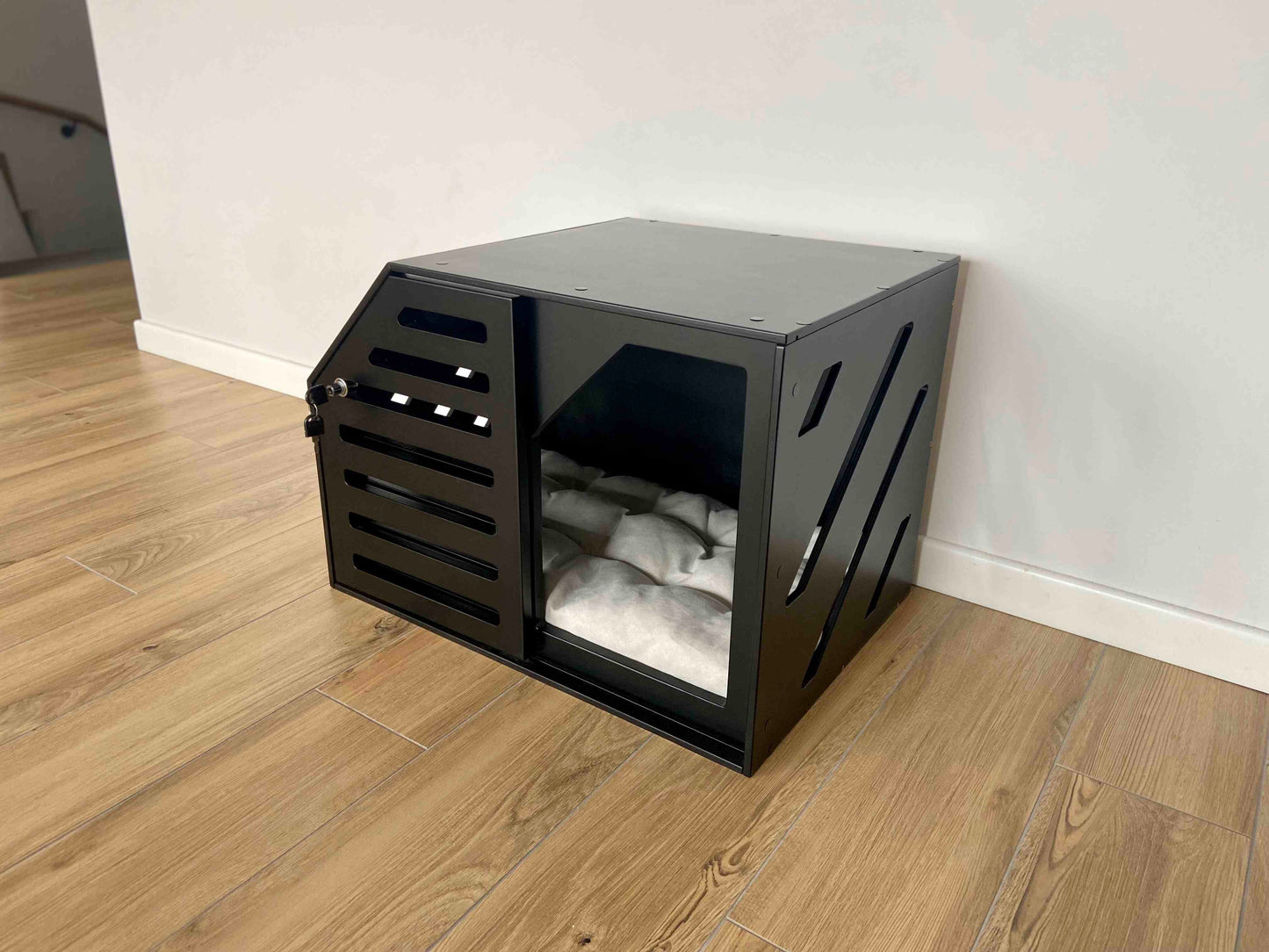 Black Modern Wooden Dog Crate - Unique Pet Furniture