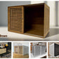 Violet Comfortable Dog Safe House - Modern Brown Cage with Sliding Door