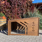 Dog kennel with plexiglass sliding door, house for dogs from small to large breeds, with your pet's name - WoW WooD