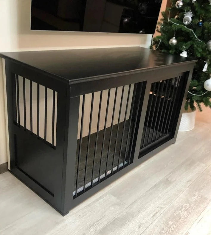 Handmade Black Dog Crate Furniture: Elegant Design, Comfortable and Safe Haven