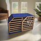 Luxurious Blue Dog House with Slide Door - Ultimate Comfort for Your Pet