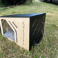 Dog kennel with plexiglass sliding door, house for dogs from small to large breeds, with your pet's name - WoW WooD
