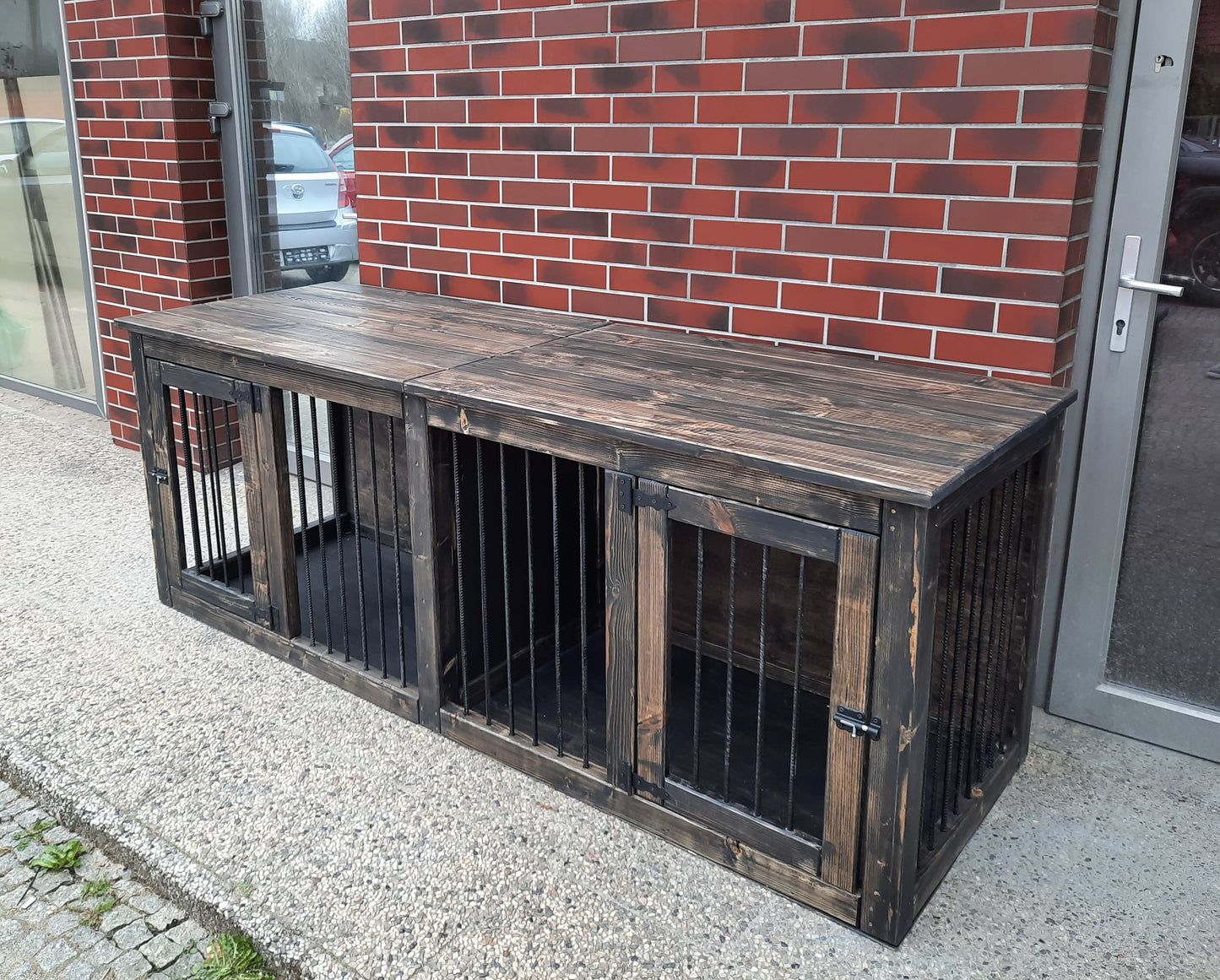 Sturdy and powerful Double industrial style dog house Large dog house in different sizes and colors - WoW WooD